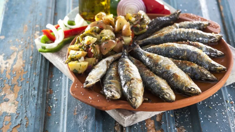 Sardinhas assadas na brasa